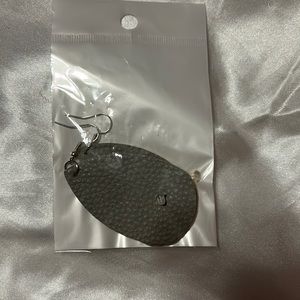 Gray leather earrings